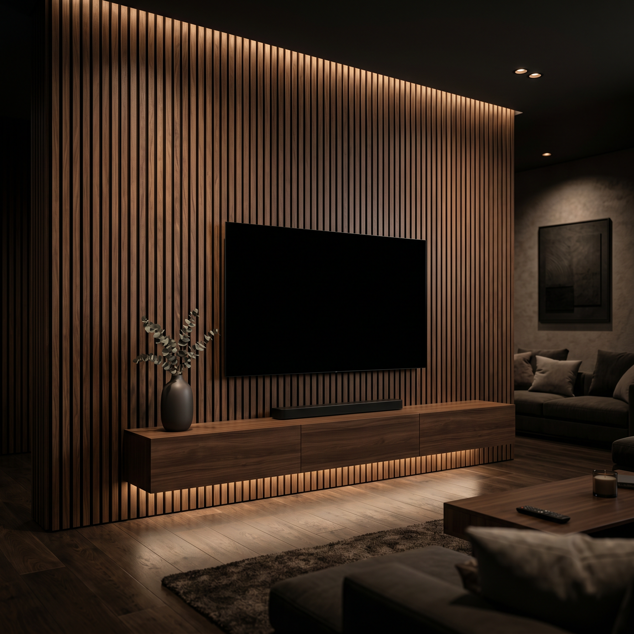 Brunello XL — Walnut Acoustic Wall Panel 270 × 110 cm
