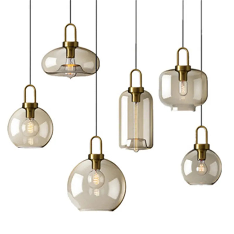 Modern Nordic Glass Pendant Light – Industrial Loft Hanging Lamp Fixture for Kitchen, Restaurant & Home Decor