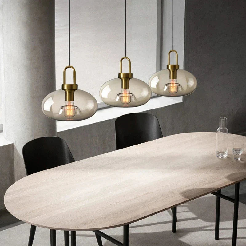 Modern Nordic Glass Pendant Light – Industrial Loft Hanging Lamp Fixture for Kitchen, Restaurant & Home Decor