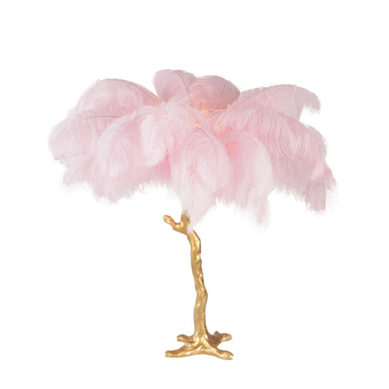 Nordic Ostrich Feather LED Floor Lamp – Modern Luxury Standing Light for Living Room & Bedroom Decor