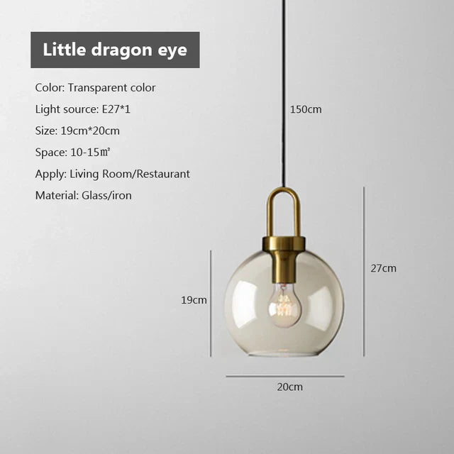 Modern Nordic Glass Pendant Light – Industrial Loft Hanging Lamp Fixture for Kitchen, Restaurant & Home Decor