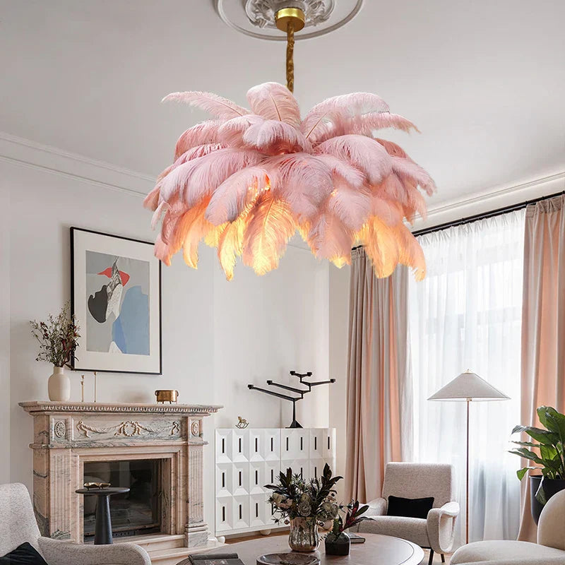 Modern Nordic Feather Pendant Chandelier Light for Living Room, Bedroom & Home Decor