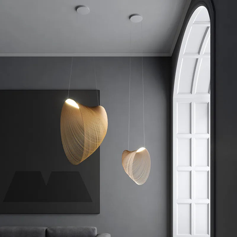 Wabi-Sabi Wooden Pendant Light for Living Room