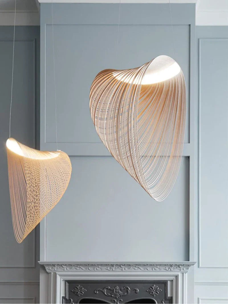 Wabi-Sabi Wooden Pendant Light for Living Room