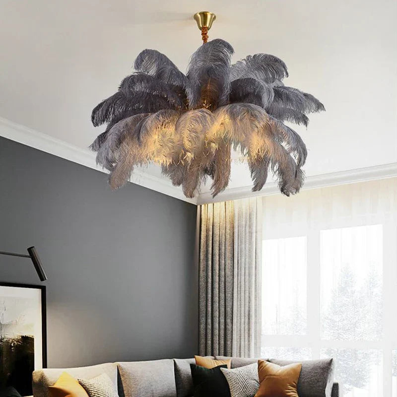Modern Nordic Feather Pendant Chandelier Light for Living Room, Bedroom & Home Decor