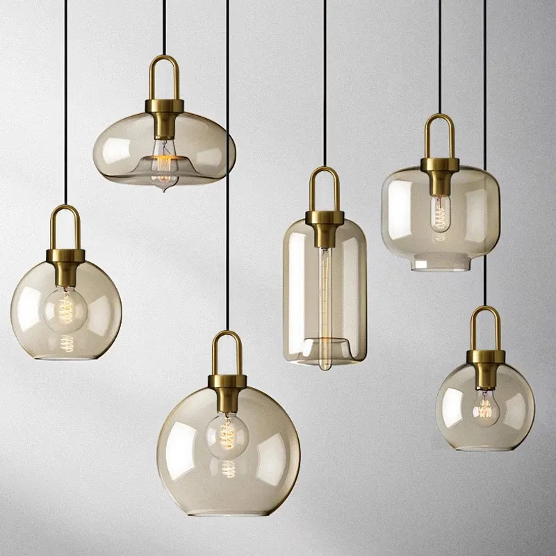 Modern Nordic Glass Pendant Light – Industrial Loft Hanging Lamp Fixture for Kitchen, Restaurant & Home Decor