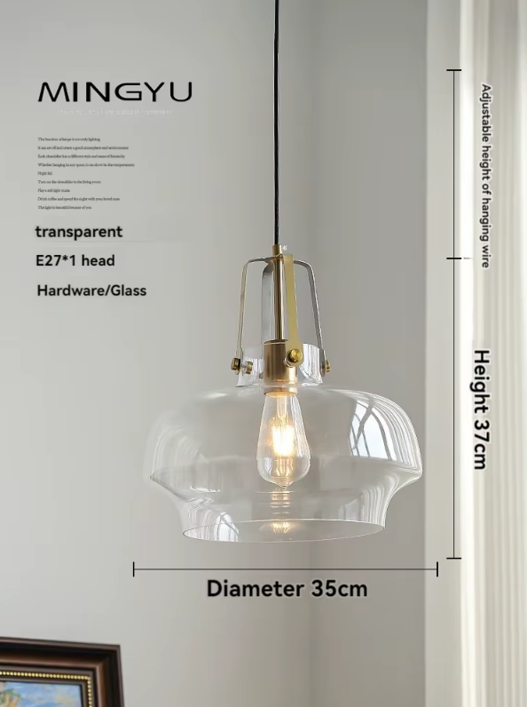 Nordic Retro Bauhaus Glass Pendant Light for Coffee Shop, Bar & Restaurant Decor