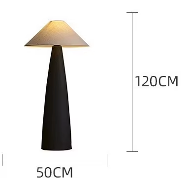 Scandinavian Ceramic Floor Lamp with Fabric Shade – Minimalist Nordic Lighting for Living Room & Bedroom