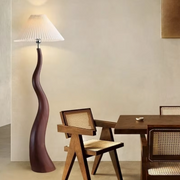 Scandinavian Sculptural Floor Lamp – Organic Wood Grain LED Standing Light for Living Room & Bedroom