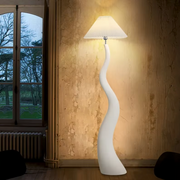 Scandinavian Sculptural Floor Lamp – Organic Wood Grain LED Standing Light for Living Room & Bedroom