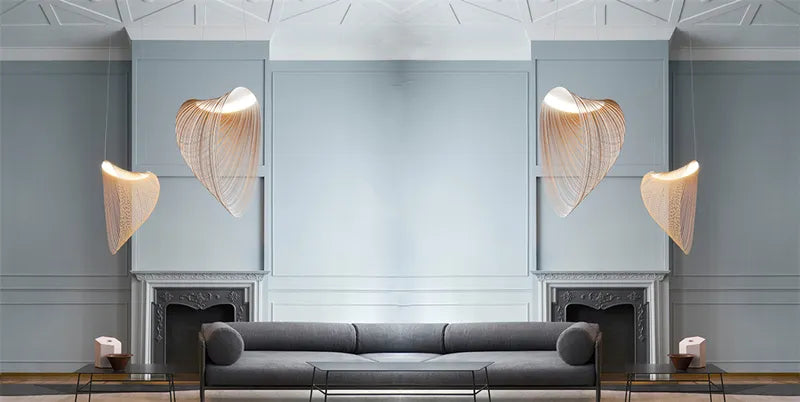 Wabi-Sabi Wooden Pendant Light for Living Room